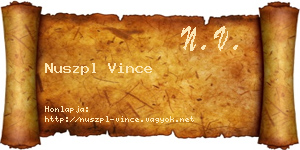 Nuszpl Vince névjegykártya