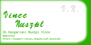 vince nuszpl business card